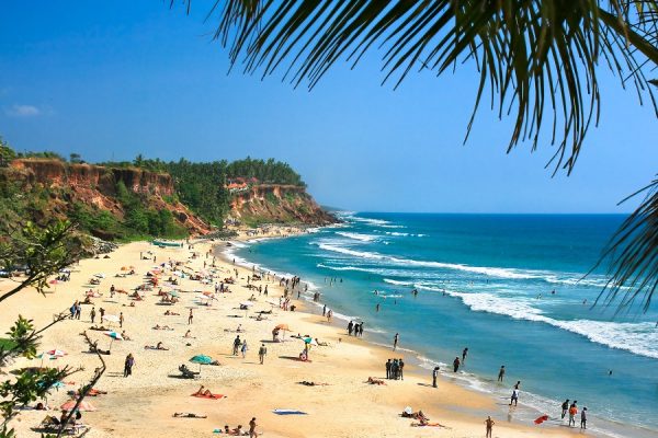 Main beach in Varkala,  Kerala, India